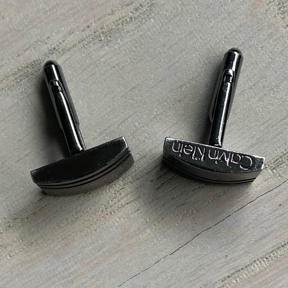 Calvin Klein Silver Cuff Links Elegant Accessories